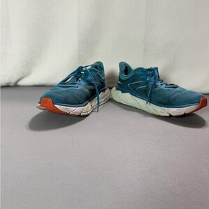 Hoka Teal and Orange Running Shoes